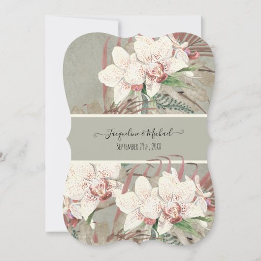 セイジトロピカルオーキッドフローラパーム葉 招待状 (裏面)