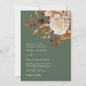 セイジ オータム モダン ウォーターカラー テラコッタ ウェディング 招待状 (正面)