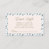 セイジ ダスティーブルー フラワーベビーシャワー おむつラッフル エンクロージャーカード (正面)