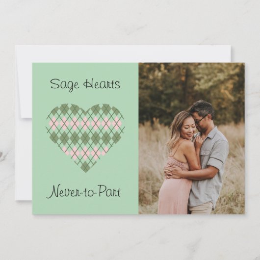 セイジ ハーツ セイジとピンク アルガイル フォト バレンタイン シーズンカード (正面)