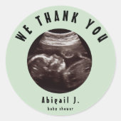セイジ ベイビー シャワー 超音波写真 感謝 ラウンドシール (正面)