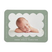 セイジ モダン スカロップ フレーム 誕生発表 マグネット (横)