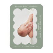 セイジ モダン スカロップ フレーム 誕生発表 マグネット (縦)