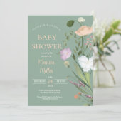 セイジ ワイルドフラワー ベビーシャワー 招待状 (スタンド正面)