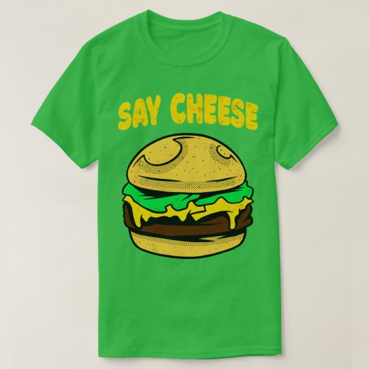 セイチーズバーガーおもしろいチーズバーガーレトロ食品 Tシャツ (デザイン正面)