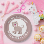 セイバータイガースミロドンパーソナライズされた誕生日 ペーパープレート (パーティー)