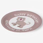 セイバータイガースミロドンパーソナライズされた誕生日 ペーパープレート (アングル)