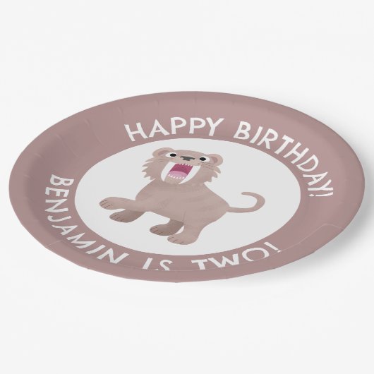 セイバータイガースミロドンパーソナライズされた誕生日 ペーパープレート (アングル)