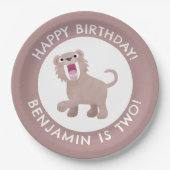 セイバータイガースミロドンパーソナライズされた誕生日 ペーパープレート (正面)