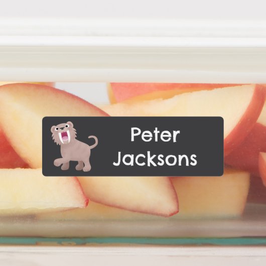 セイバー歯付きタイガー・スミロドンパーソナライズされた漫画 ラベル (貼付)