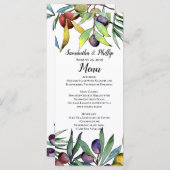 セイボリーオリーブのトスカーナの水の色結婚のメニュー メニュー (正面/裏面)