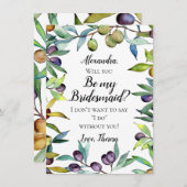 セイボリーオリーブのトスカーナの水色は私の花嫁になる 招待状 (正面/裏面)