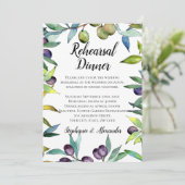 セイボリーオリーブのトスカーナ水の色のリハーサルディナー 招待状 (スタンド正面)