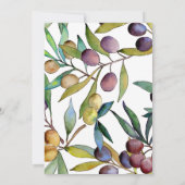 セイボリーオリーブのトスカーナ水の色のリハーサルディナー 招待状 (裏面)