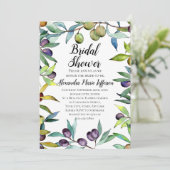 セイボリーオリーブのトスカーナ水彩ブライダルシャワー 招待状 (スタンド正面)