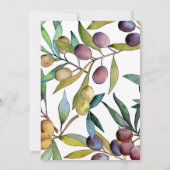 セイボリーオリーブのトスカーナ水彩ブライダルシャワー 招待状 (裏面)