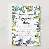 セイボリーオリーブのトスカーナ水彩婚約パーティ 招待状 (正面)
