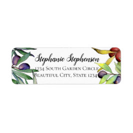 セイボリーオリーブのトスカーナ水彩差出人住所 ラベル