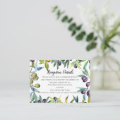 セイボリーオリーブのトスカーナ結婚の水彩囲い エンクロージャーカード (スタンド正面)