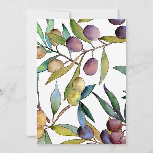 セイボリーオリーブのトスカーナ結婚の水色 招待状 (裏面)