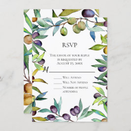 セイボリーオリーブTuscan水彩RSVP返信 招待状