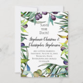 セイボリーオリーブTuscan水色保存日 招待状 (正面)