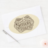 セイボリー学生涙の手描き黒板 楕円形シール (封筒)