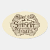 セイボリー学生涙の手描き黒板 楕円形シール (正面)