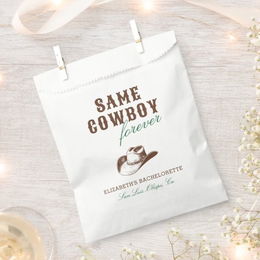 セイムカウボーイフォーエバーバチェロレッテ週末 フェイバーバッグ (クリップ留めされた状態)