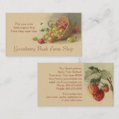 セイヨウスグリのいちごのフルーツの販売 名刺 (正面/裏面)