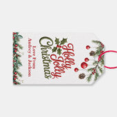 セイヨウヒイラギの実のクリスマスギフトタグ ギフトタグ (正面(横))
