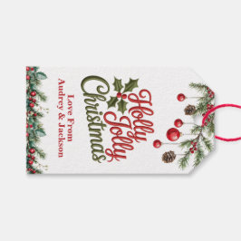 セイヨウヒイラギの実のクリスマスギフトタグ ギフトタグ