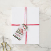 セイヨウヒイラギの実のクリスマスギフトタグ ギフトタグ (より糸付き)
