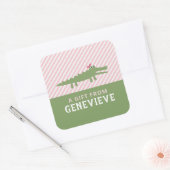 セイヨウワニ(ピンク) スクエアシール (封筒)