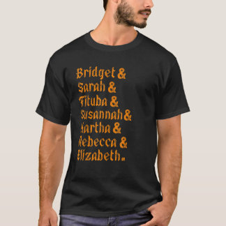 セイラム魔女裁判の女性たち 1692年 名前スタック ハロウィン Tシャツ