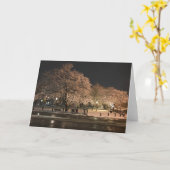 セイラム・コモンズの夜の雪マサチューセッツ州の写真 カード (黄色い花)