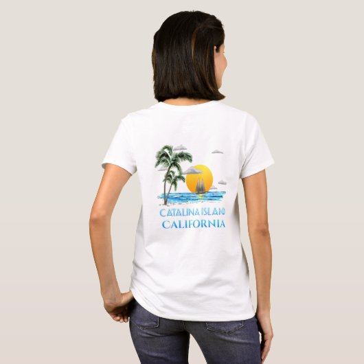 セイリングカタリーナアイランドカリフォルニア帆船 Tシャツ (裏面フル)