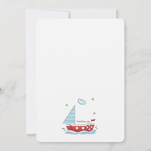 セイリングテディベアベイビーシャワー 招待状 (裏面)