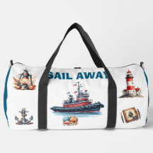 セイルアウェイ  nautical vintage ship トラベルバッグ