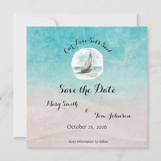 セイルウェディングを設定する日付を保存 セーブザデート (正面)