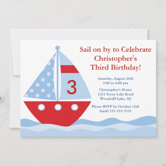 セイルオンバイ&祝誕生日招待状 招待状 (正面)