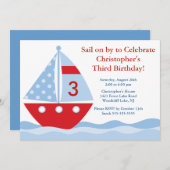 セイルオンバイ&祝誕生日招待状 招待状 (正面/裏面)
