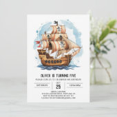 セイルズカスタムジョリーロジャーパイレーツ誕生日 招待状 (スタンド正面)