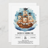 セイルズカスタムハッピーパイレーツ誕生日 招待状 (正面/裏面)