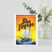 セイルトルコ、観光客船、地中海の海 ポストカード (スタンド正面)