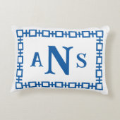 セイルブルースクエアギリシャ鍵モノグラム アクセントクッション (裏面)