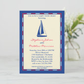 セイルボートカップルのブライダルシャワー招待 招待状 (スタンド正面)