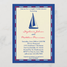 セイルボートカップルのブライダルシャワー招待 招待状