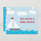 セイルボートベビーシャワー招待状 招待状 (正面/裏面)