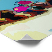 セイルボートレース抽象芸術 ポスター (角)